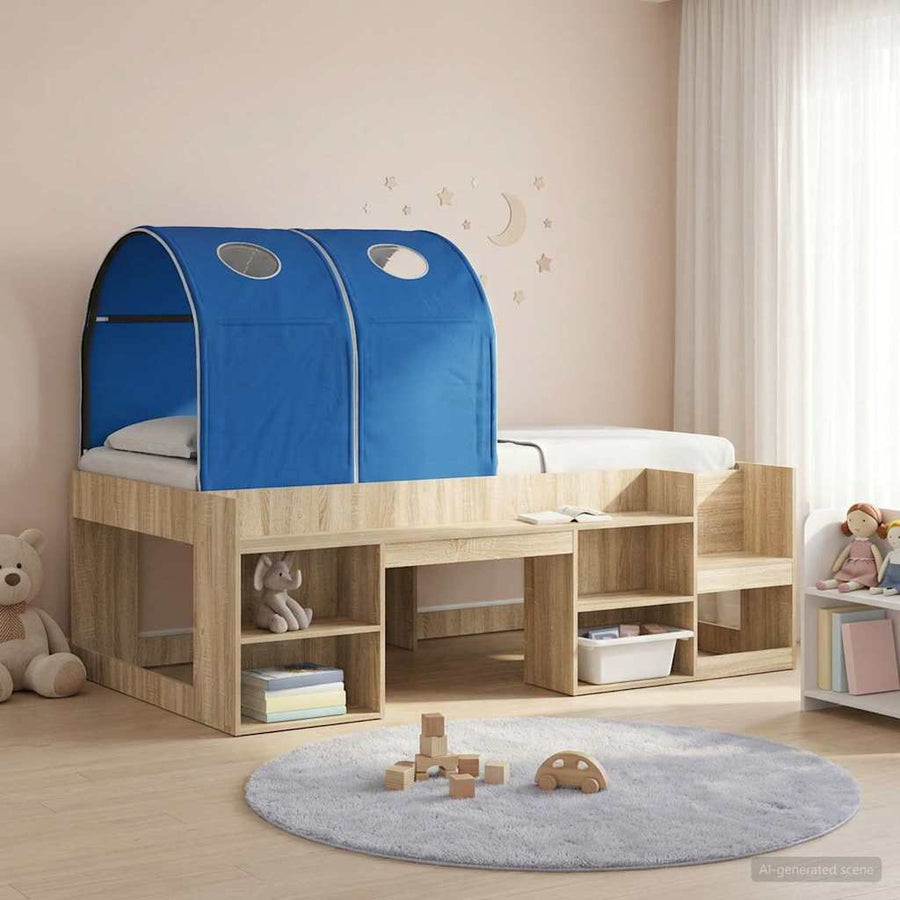 Bedtunnel 2 pcs Blauw 211 x 52,5 x 2 cm Polyester