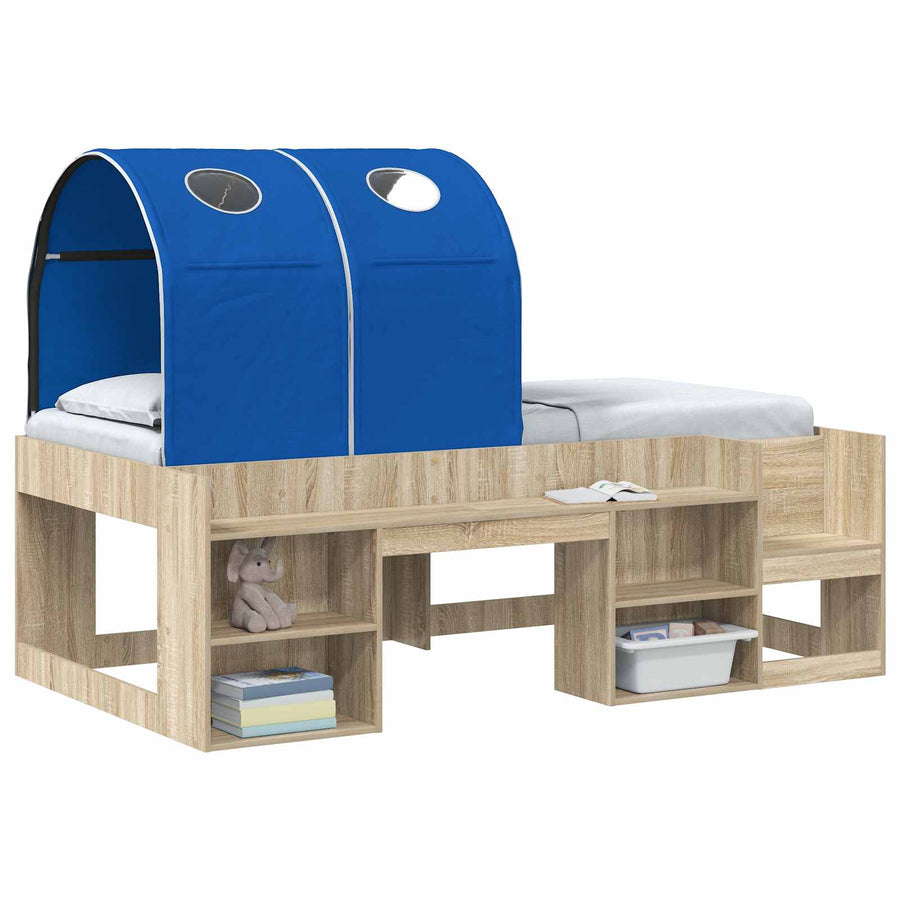Bedtunnel 2 pcs Blauw 211 x 52,5 x 2 cm Polyester