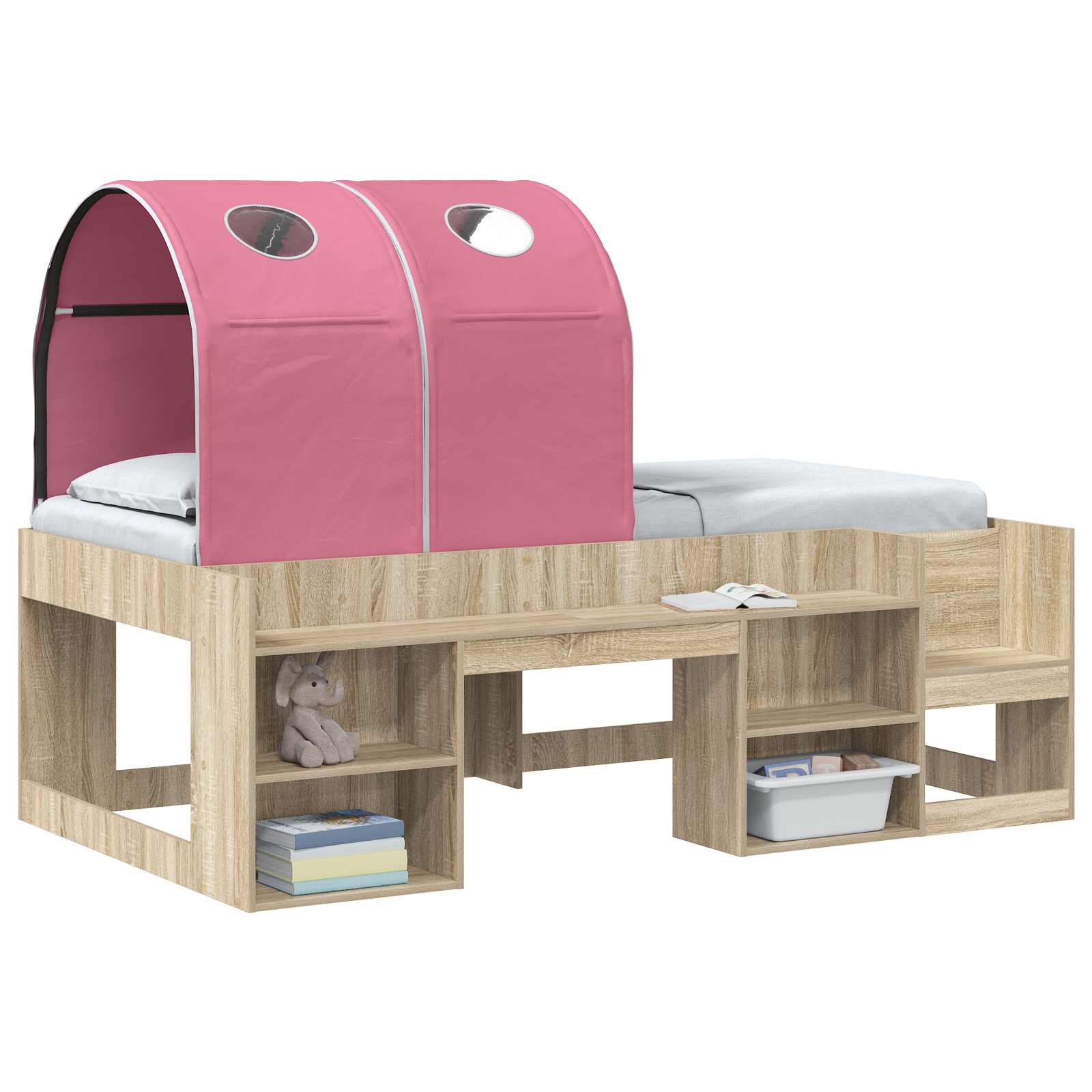 Bedtunnel 2 pcs Roze 211 x 52,5 x 2 cm Polyester