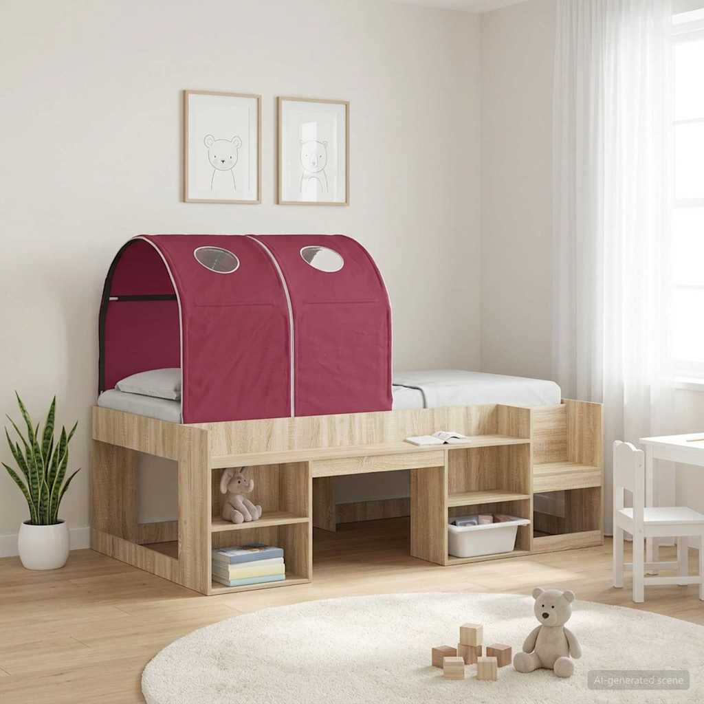 Bedtunnel 2 pcs Rood 211 x 52,5 x 2 cm Polyester