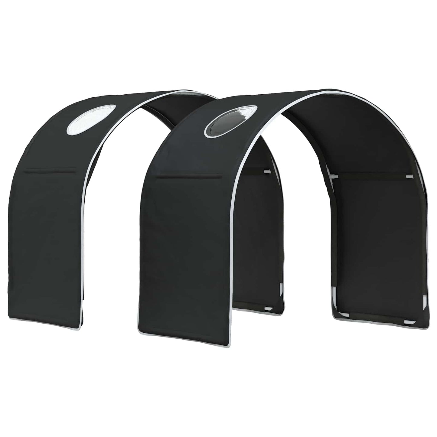 Bedtunnel 2 pcs Zwart 211 x 52,5 x 2 cm Polyester