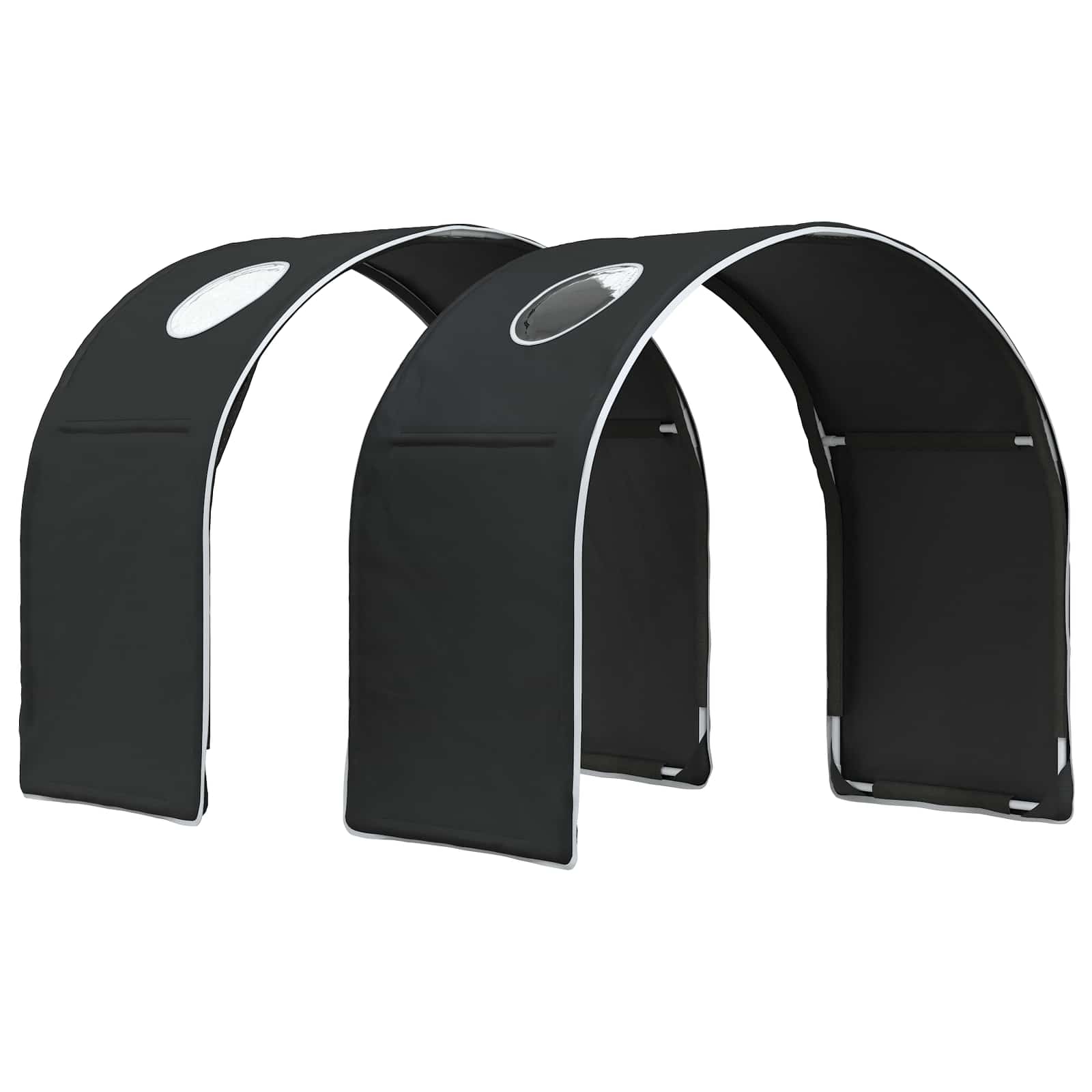 Bedtunnel 2 pcs Zwart 211 x 52,5 x 2 cm Polyester