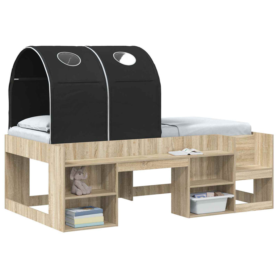 Bedtunnel 2 pcs Zwart 211 x 52,5 x 2 cm Polyester