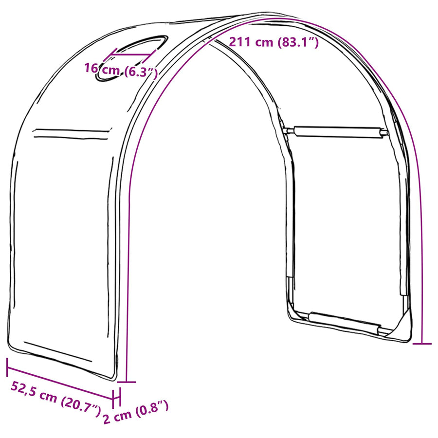 Bedtunnel 2 pcs Zwart 211 x 52,5 x 2 cm Polyester