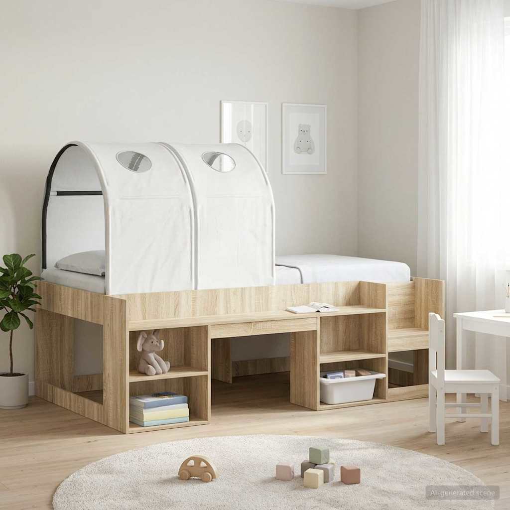 Bedtunnel 2 pcs Wit 211 x 52,5 x 2 cm Polyester