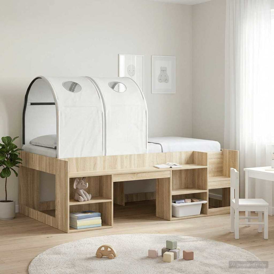 Bedtunnel 2 pcs Wit 211 x 52,5 x 2 cm Polyester