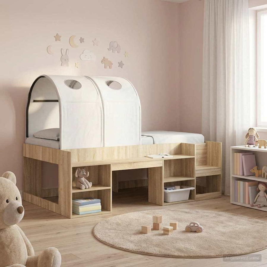 Bedtunnel 2 pcs Wit 211 x 52,5 x 2 cm Polyester