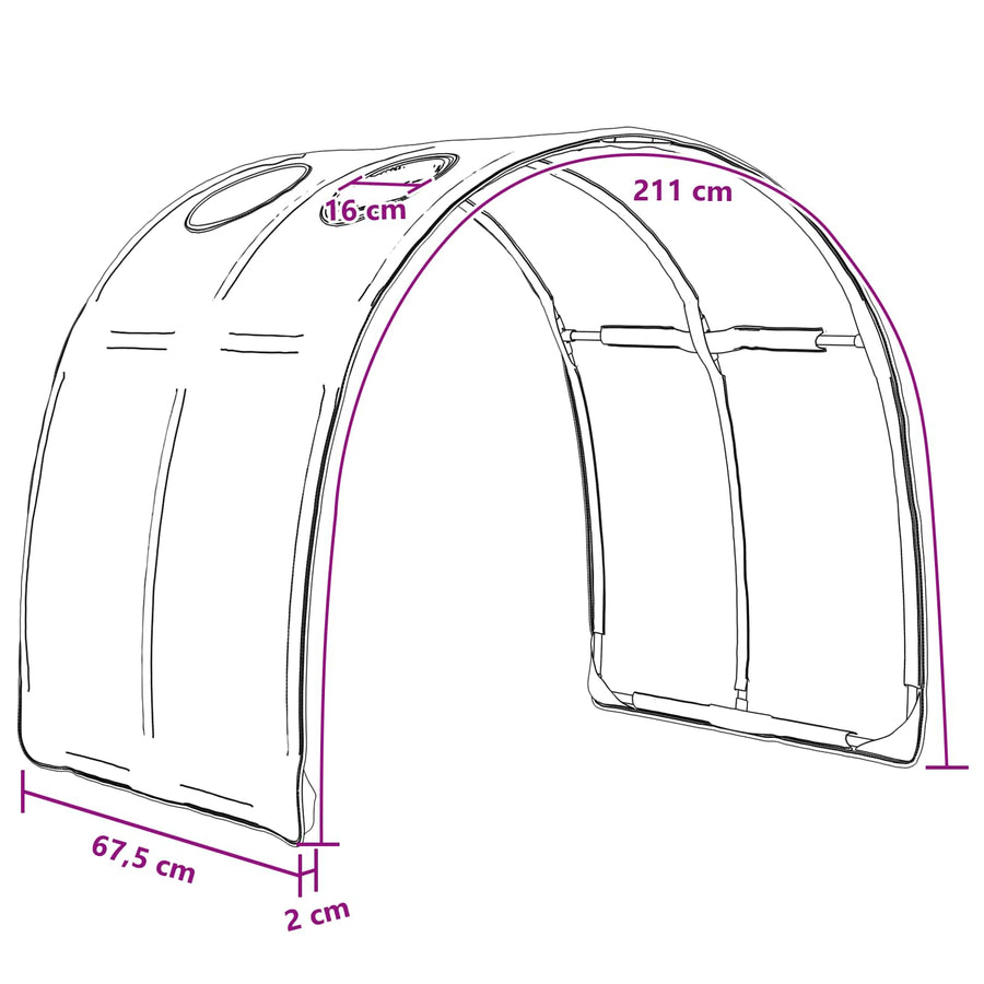 Bedtunnel 2 pcs Zwart 211 x 67.5 x 2 cm Polyester