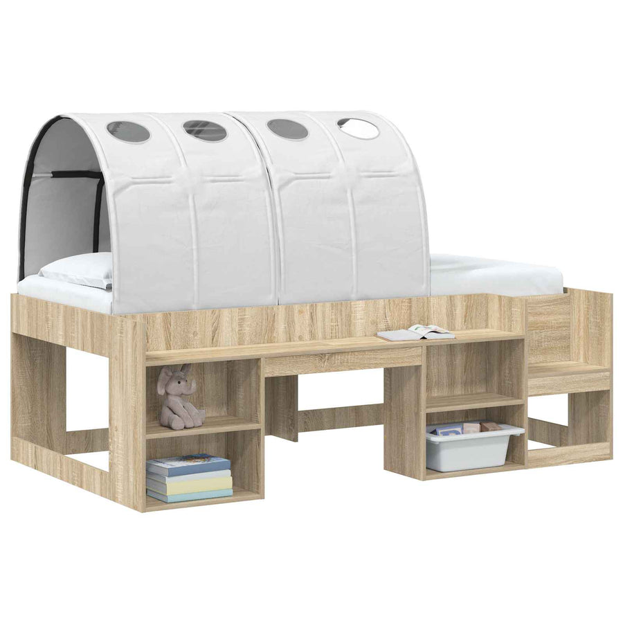 Bedtunnel 2 pcs Wit 211 x 67.5 x 2 cm Polyester