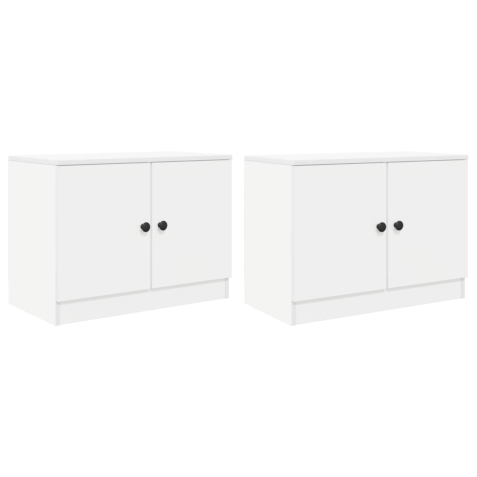 Bed kast 2 pcs Wit 66 x 35 x 48 cm Geconstrueerd hout