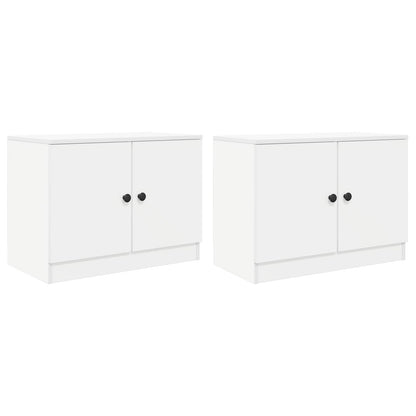 Bed kast 2 pcs Wit 66 x 35 x 48 cm Geconstrueerd hout
