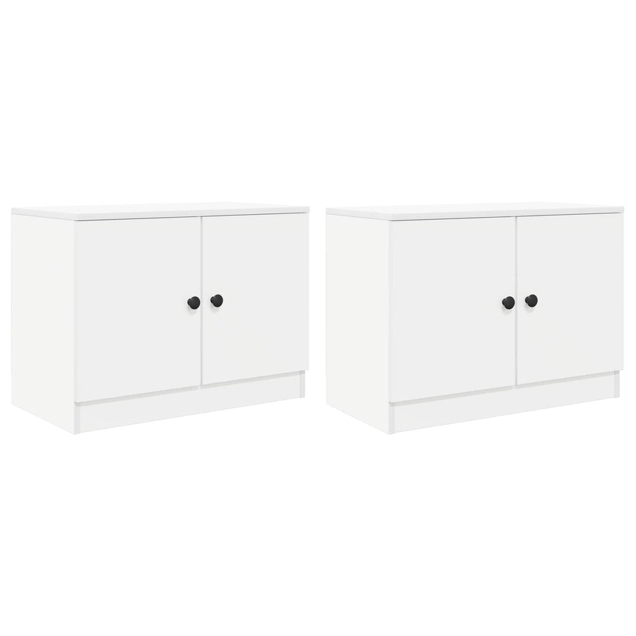 Bed kast 2 pcs Wit 66 x 35 x 48 cm Geconstrueerd hout