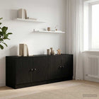 Bedkast 66x35x48 cm zwarte eik bewerkt hout