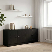 Bedkast 66x35x48 cm zwarte eik bewerkt hout