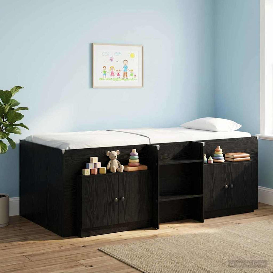 Bed kast 2 pcs Zwarte Eik 66 x 35 x 48 cm Geconstrueerd hout