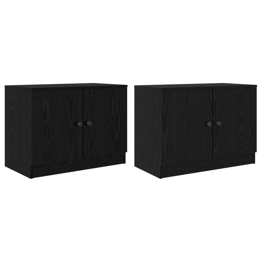 Bed kast 2 pcs Zwarte Eik 66 x 35 x 48 cm Geconstrueerd hout