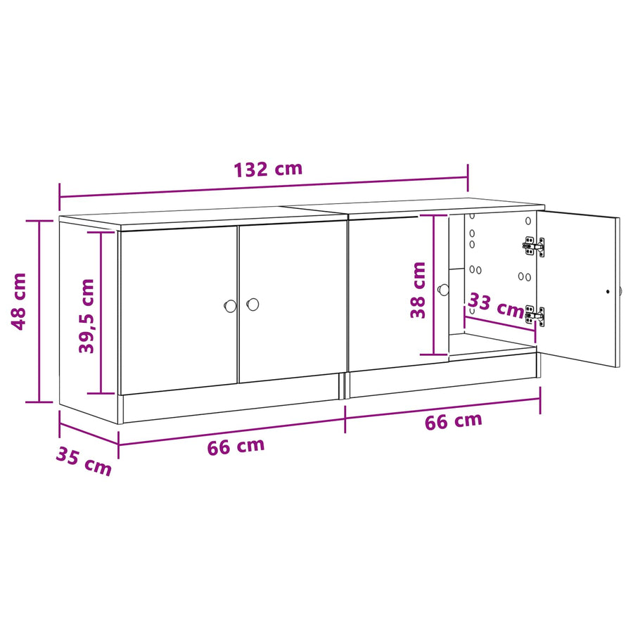 Bed kast 2 pcs Zwarte Eik 66 x 35 x 48 cm Geconstrueerd hout