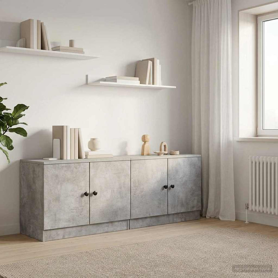 Bed kast 2 pcs Betongrijs 66 x 35 x 48 cm Geconstrueerd hout