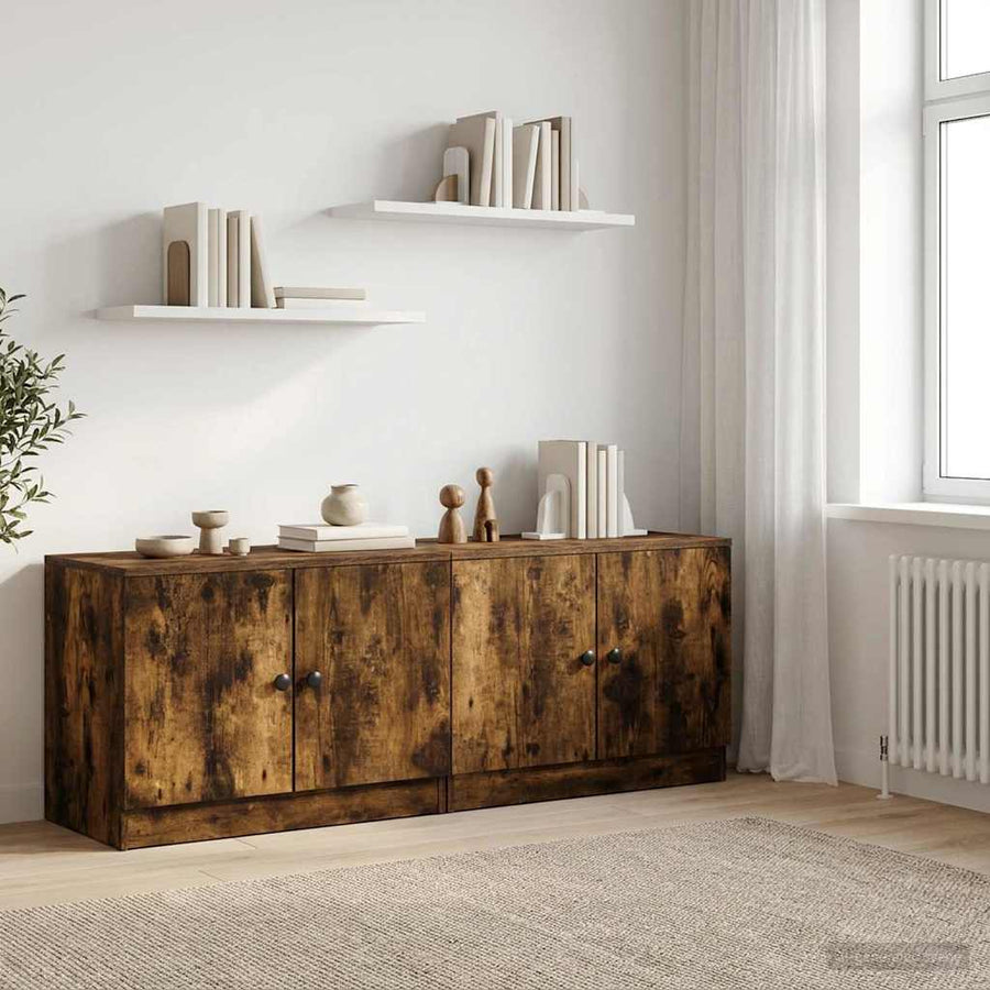 Bed kast 2 pcs Gerookte Eik 66 x 35 x 48 cm Geconstrueerd hout