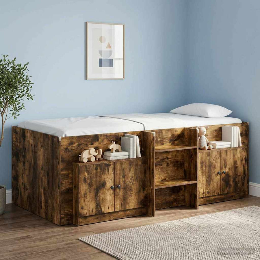 Bed kast 2 pcs Gerookte Eik 66 x 35 x 48 cm Geconstrueerd hout