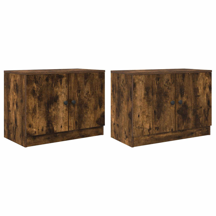 Bed kast 2 pcs Gerookte Eik 66 x 35 x 48 cm Geconstrueerd hout