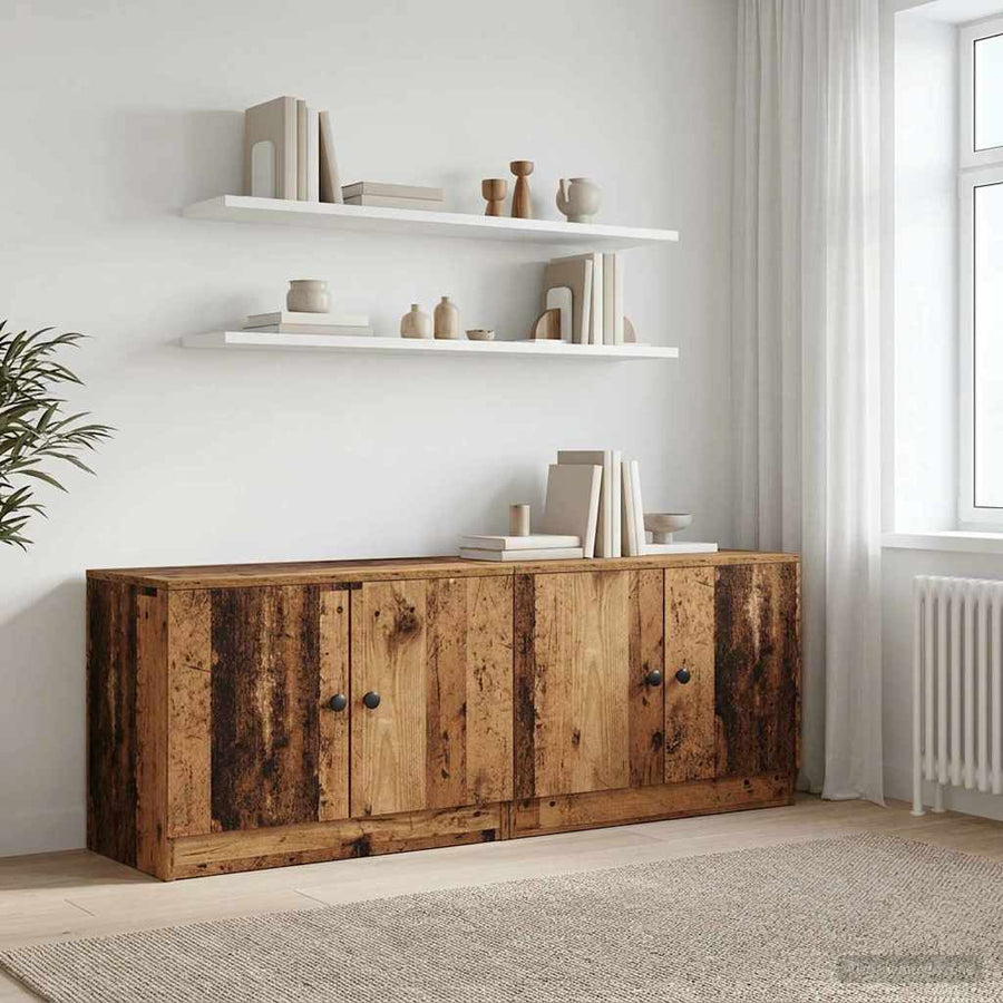 Bed kast 2 pcs Oud hout 66 x 35 x 48 cm Geconstrueerd hout