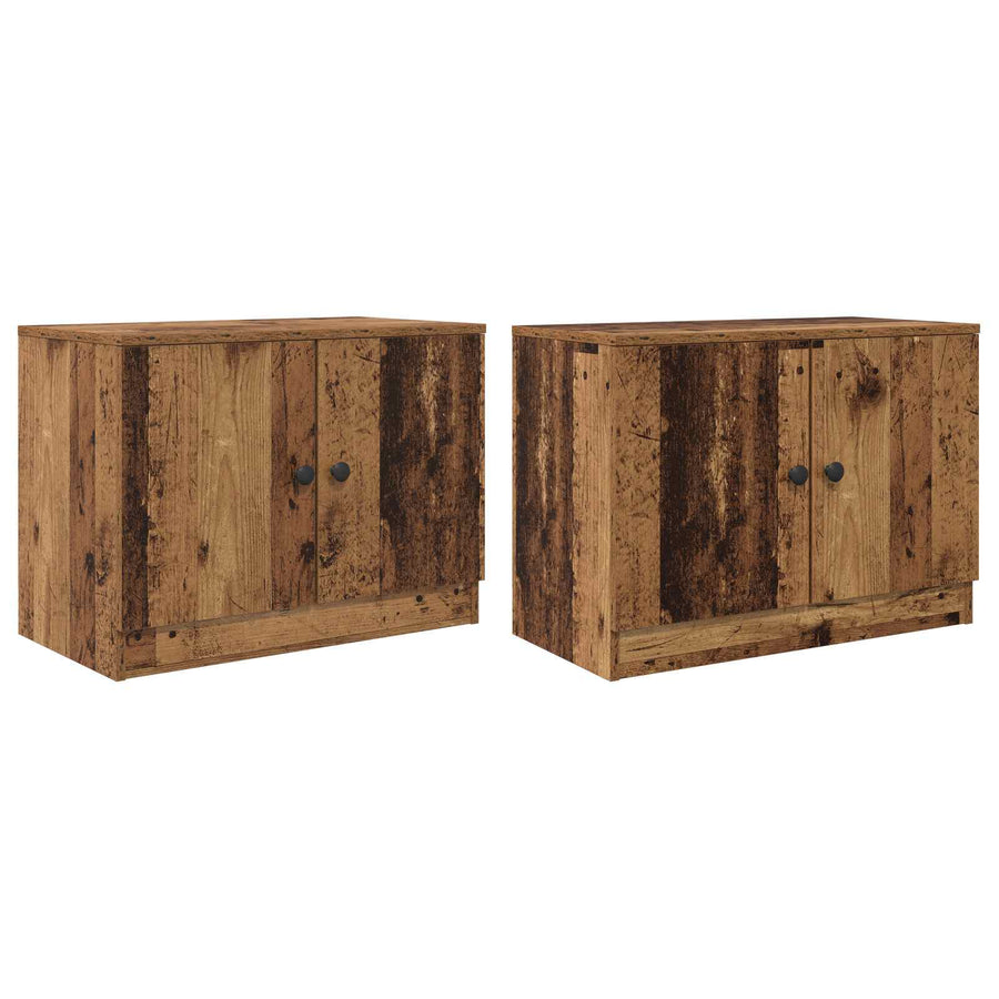 Bed kast 2 pcs Oud hout 66 x 35 x 48 cm Geconstrueerd hout