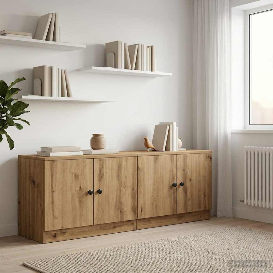 Bed kast met opslag 2 pcs Artisanaal eiken 66 x 35 x 48 cm