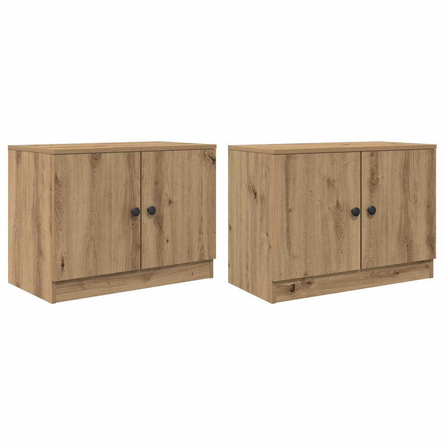 Bed kast met opslag 2 pcs Artisanaal eiken 66 x 35 x 48 cm