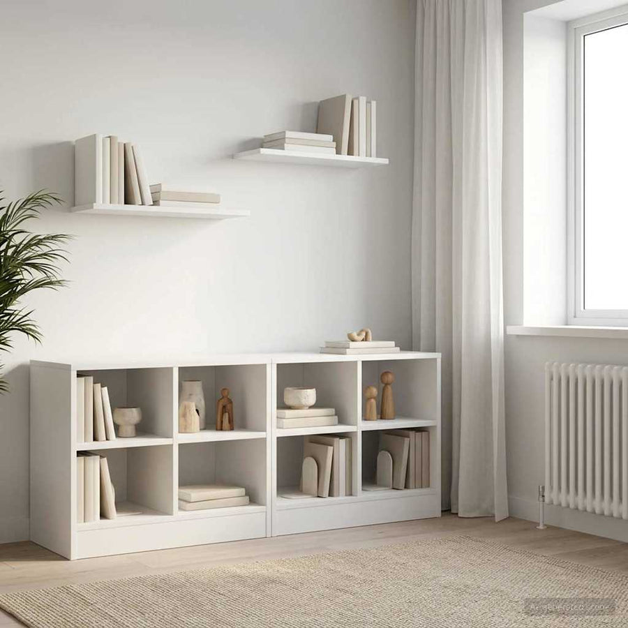 Bed kast met plank 2 pcs Wit 66 x 33 x 48 cm Bewerkt hout