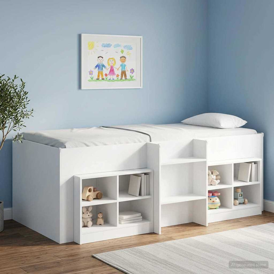 Bed kast met plank 2 pcs Wit 66 x 33 x 48 cm Bewerkt hout