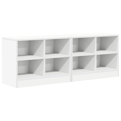 Bed kast met plank 2 pcs Wit 66 x 33 x 48 cm Bewerkt hout