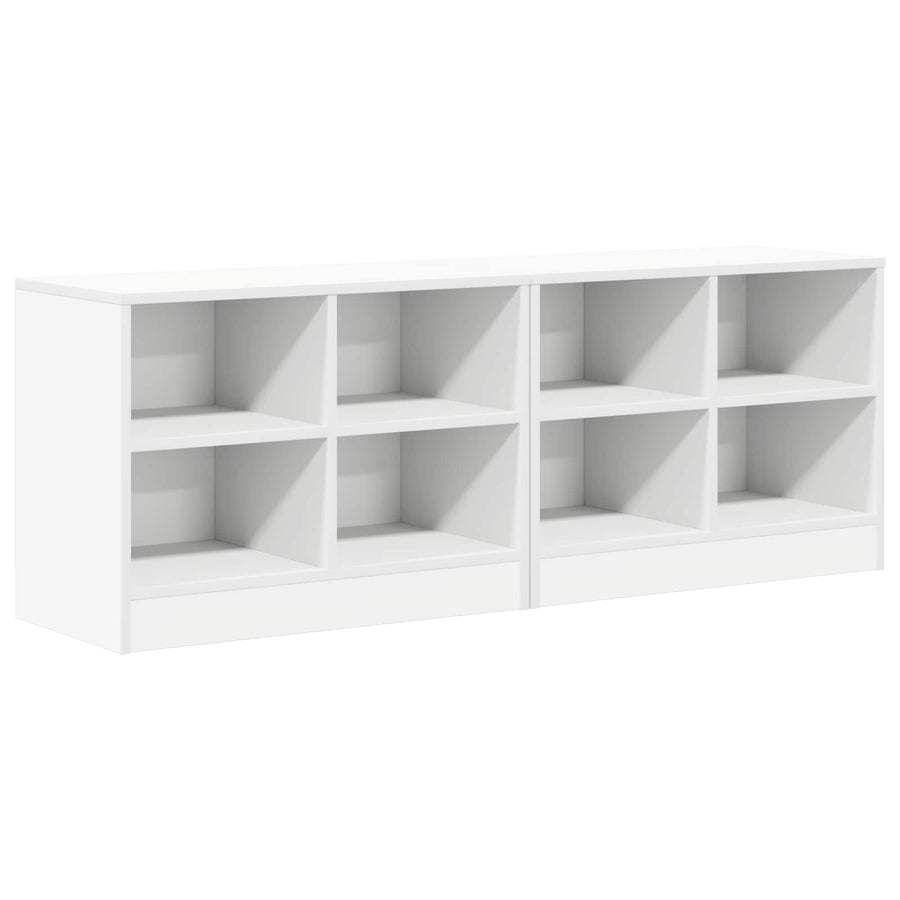 Bed kast met plank 2 pcs Wit 66 x 33 x 48 cm Bewerkt hout