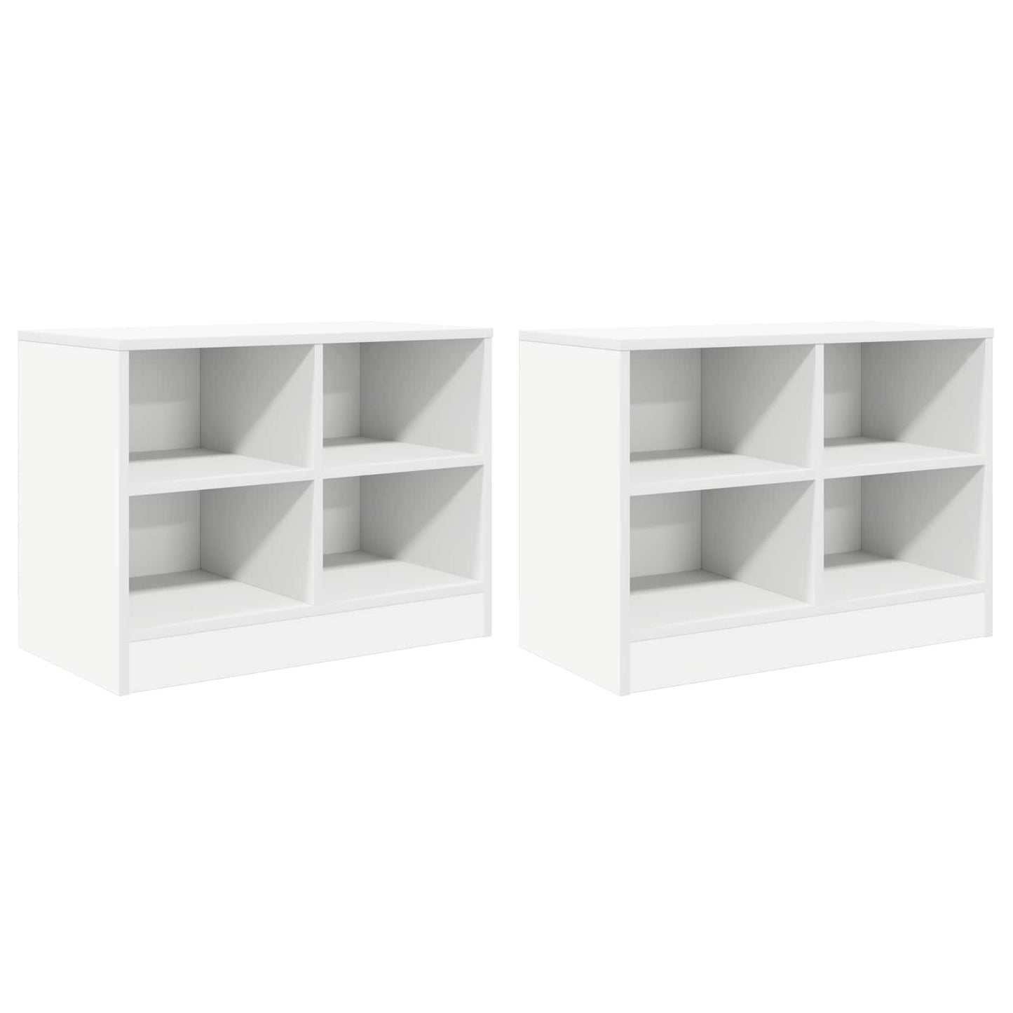 Bed kast met plank 2 pcs Wit 66 x 33 x 48 cm Bewerkt hout