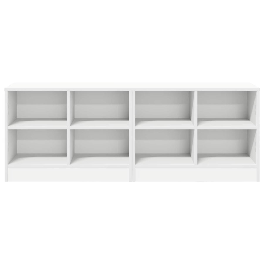 Bed kast met plank 2 pcs Wit 66 x 33 x 48 cm Bewerkt hout