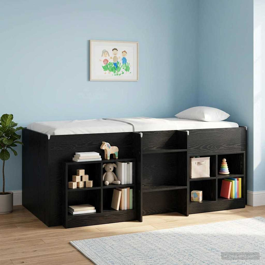 Bed kast 2 pcs Zwart eiken 66 x 33 x 48 cm Bewerkt hout