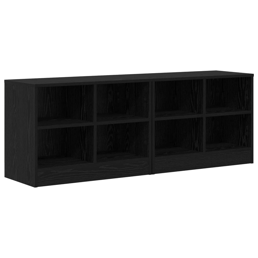 Bed kast 2 pcs Zwart eiken 66 x 33 x 48 cm Bewerkt hout