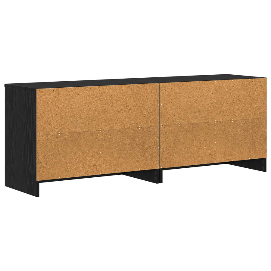 Bed kast 2 pcs Zwart eiken 66 x 33 x 48 cm Bewerkt hout
