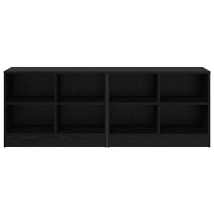 Bed kast 2 pcs Zwart eiken 66 x 33 x 48 cm Bewerkt hout
