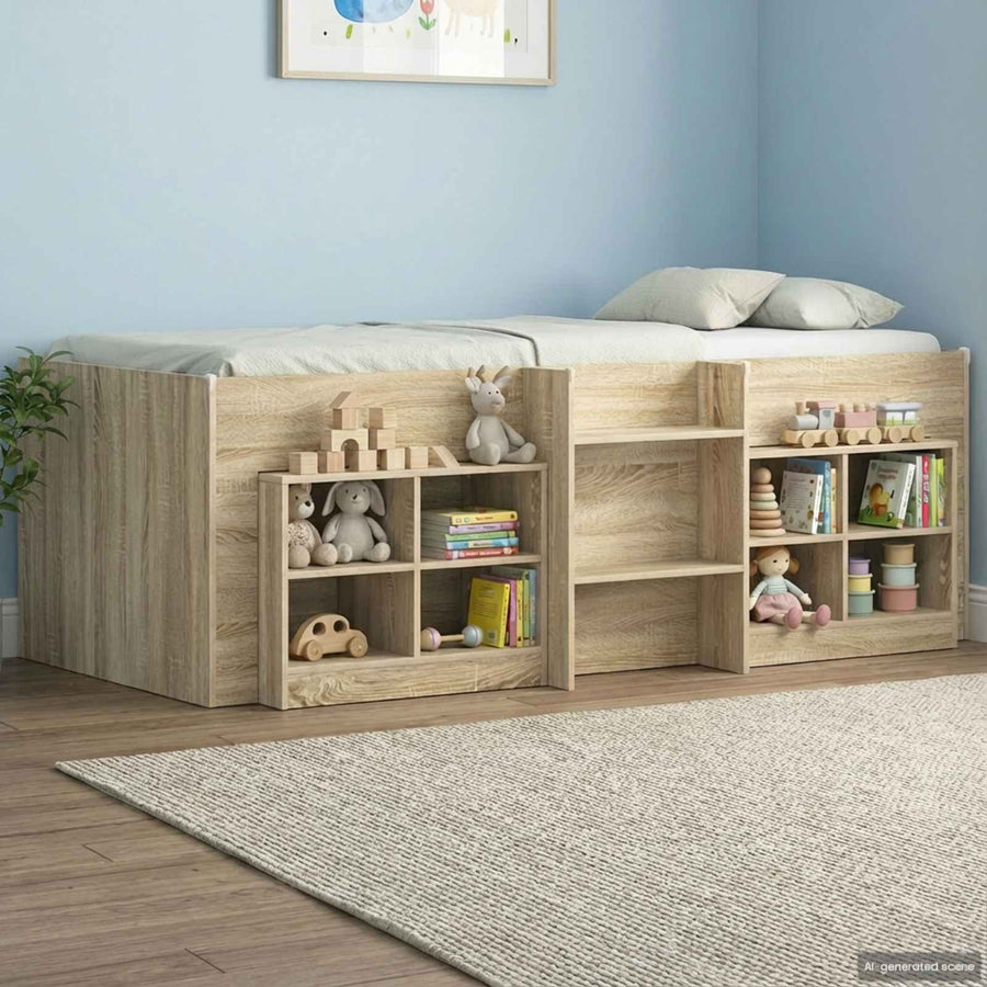 Bed kast 2 pcs Sonoma Eiken 66 x 33 x 48 cm Bewerkt hout