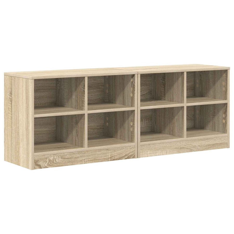 Bed kast 2 pcs Sonoma Eiken 66 x 33 x 48 cm Bewerkt hout