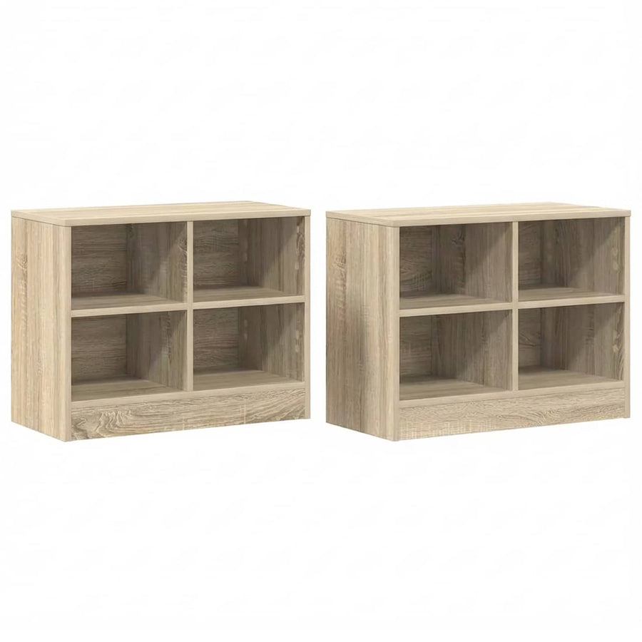 Bed kast 2 pcs Sonoma Eiken 66 x 33 x 48 cm Bewerkt hout