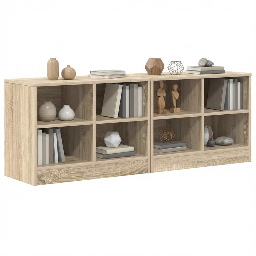 Bed kast 2 pcs Sonoma Eiken 66 x 33 x 48 cm Bewerkt hout