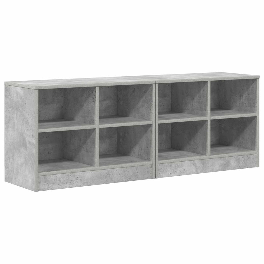 Bed kast 2 pcs Betongrijs 66 x 33 x 48 cm Bewerkt hout