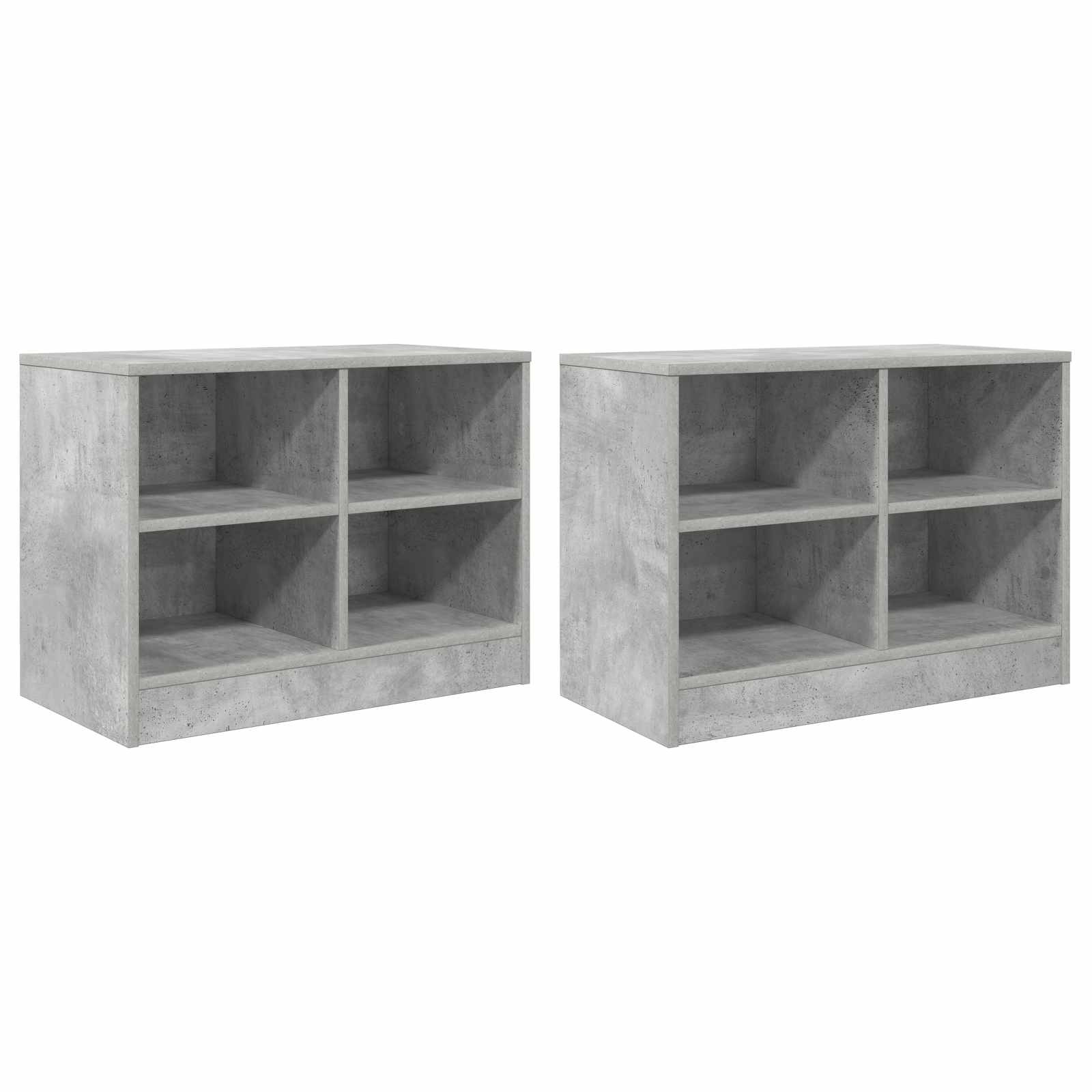 Bed kast 2 pcs Betongrijs 66 x 33 x 48 cm Bewerkt hout