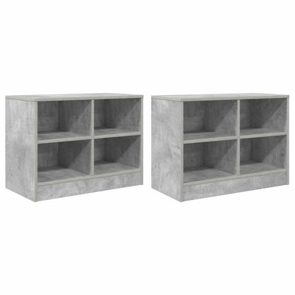 Bed kast 2 pcs Betongrijs 66 x 33 x 48 cm Bewerkt hout