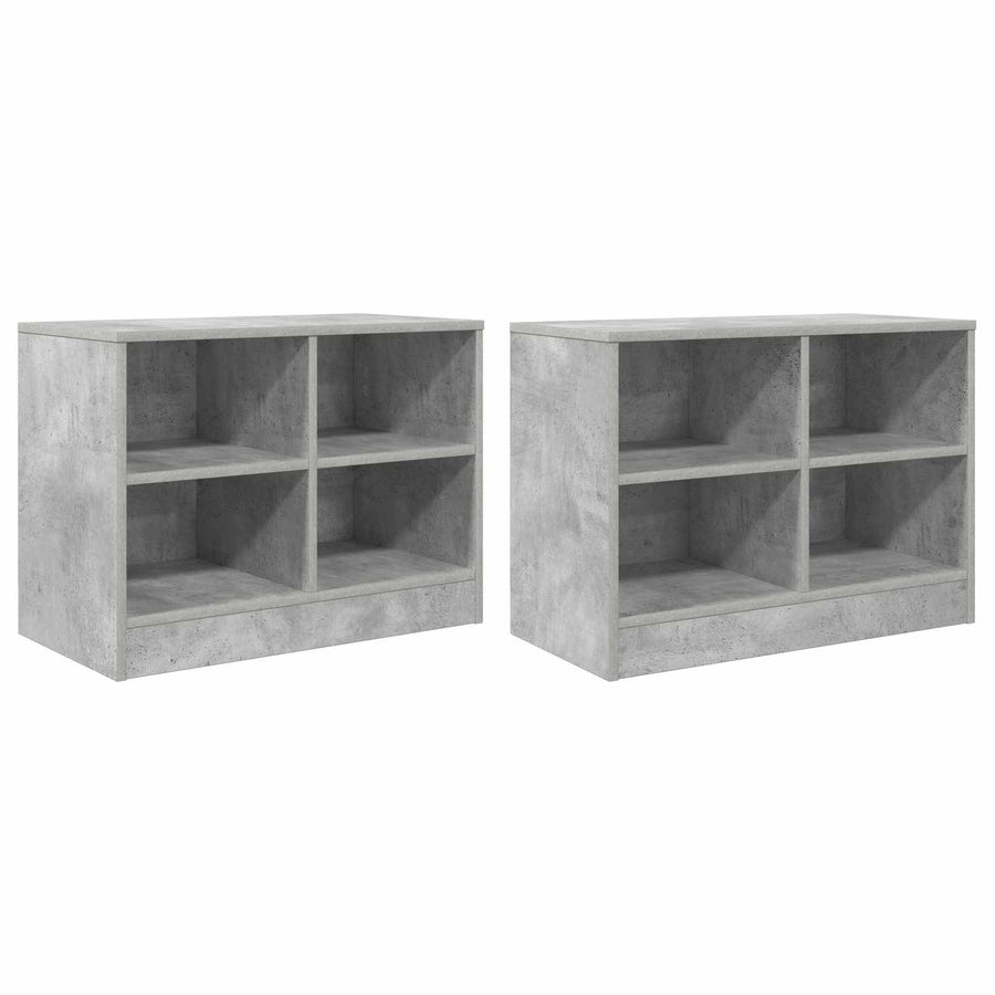 Bed kast 2 pcs Betongrijs 66 x 33 x 48 cm Bewerkt hout
