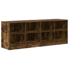 Bedside cabinet 2 pcs Smoked oak 66 x 33 x 48 cm Engineered wood