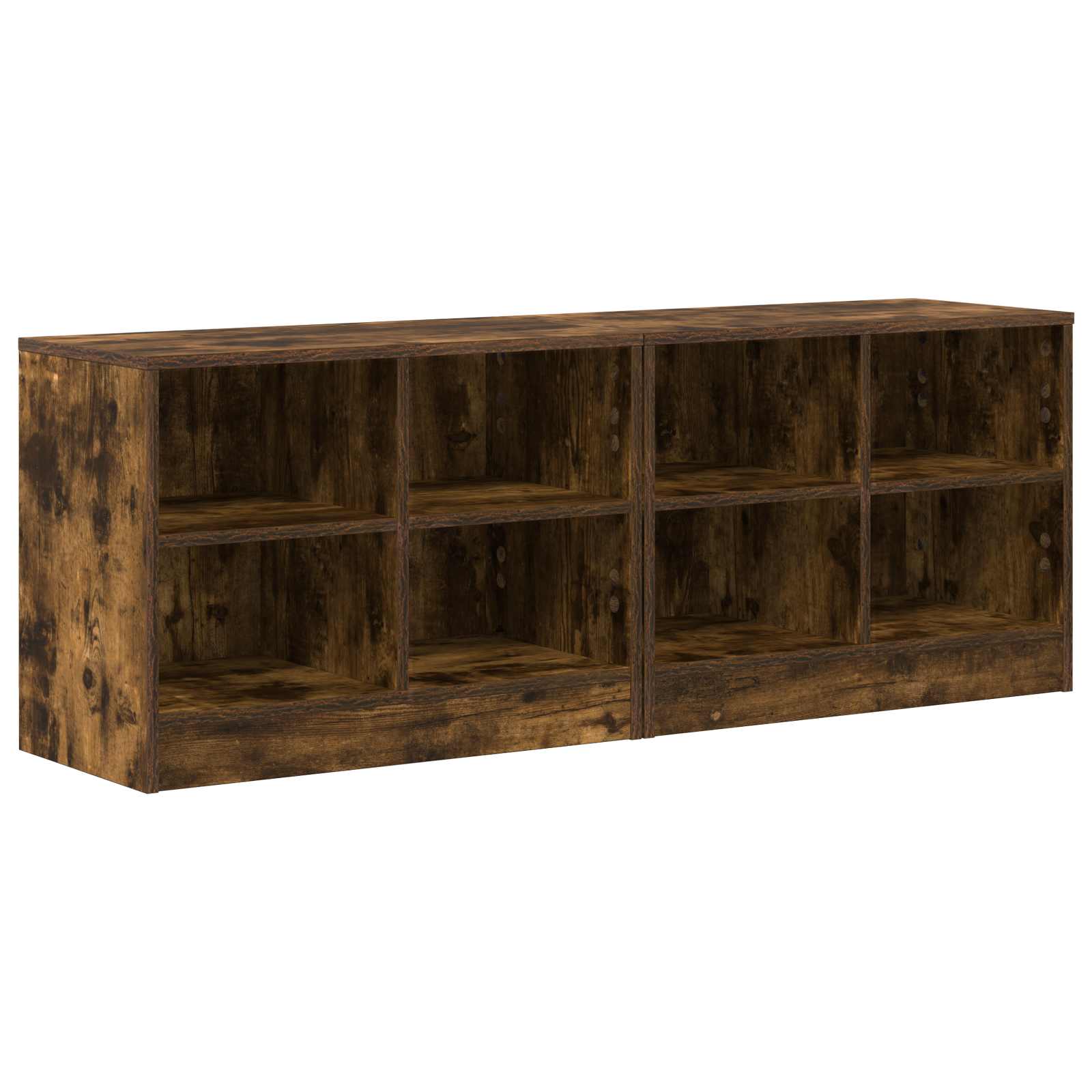 Bed kast 2 pcs Gerookt eiken 66 x 33 x 48 cm Bewerkt hout