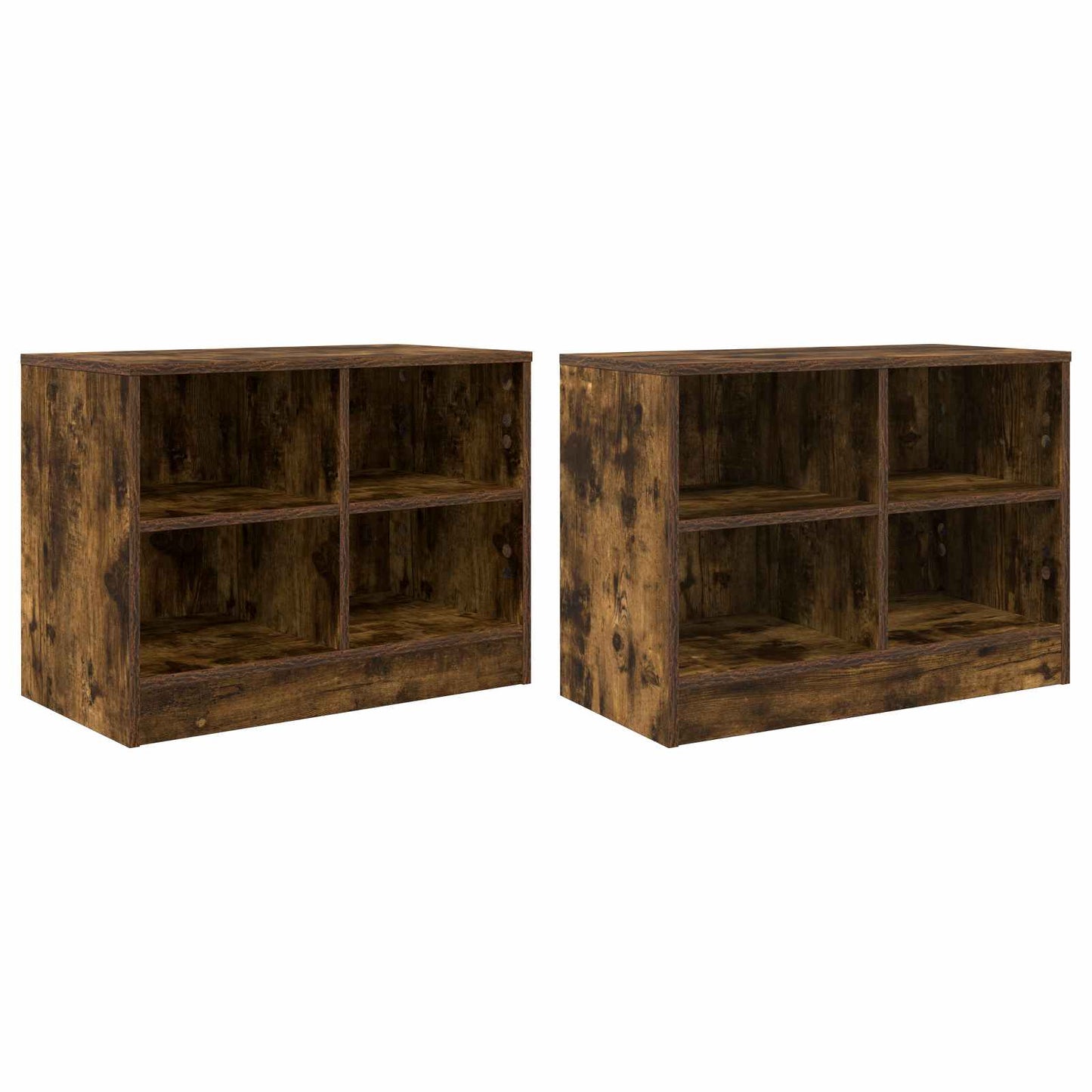 Bed kast 2 pcs Gerookt eiken 66 x 33 x 48 cm Bewerkt hout